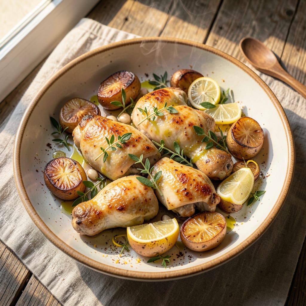 Authentic Greek Lemon Chicken and Potatoes Recipe: Zesty Herb Roast With Crispy Spuds
