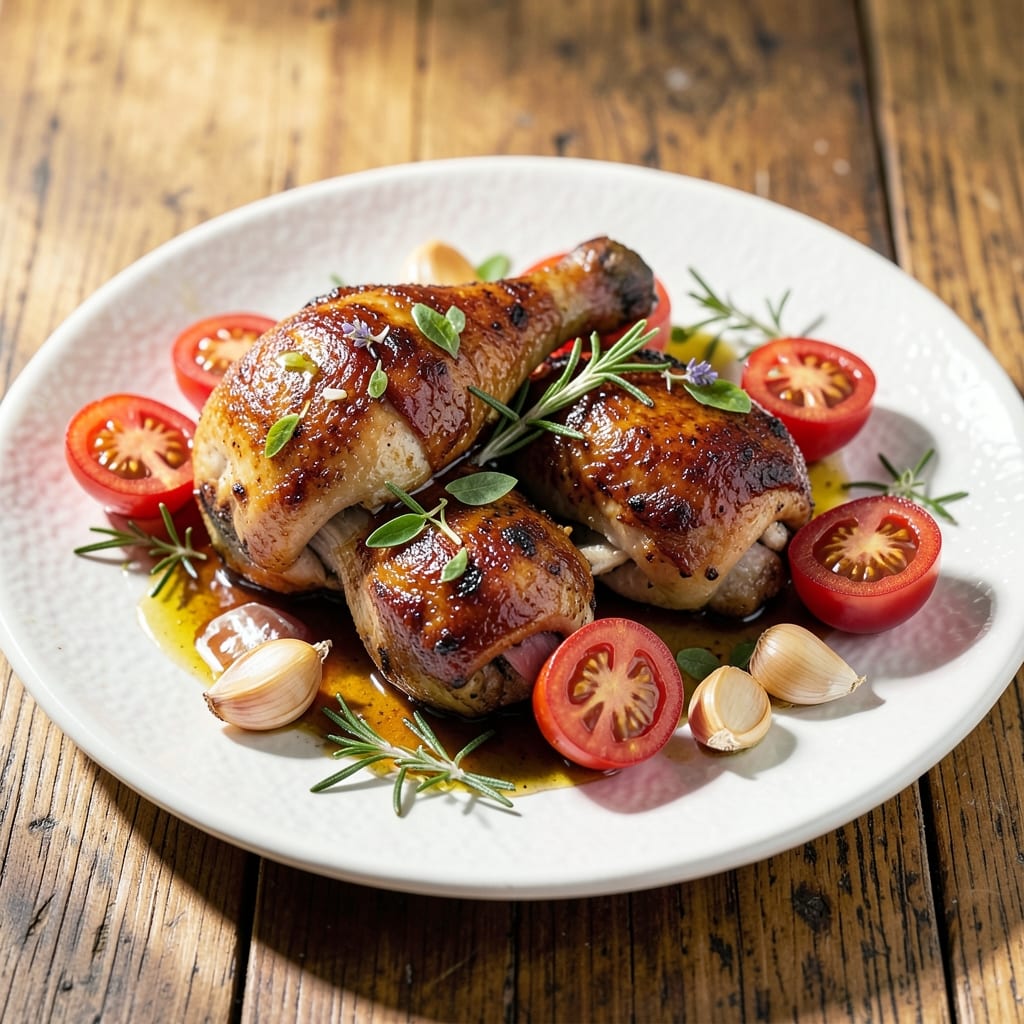 Baked Tomato Chicken Thighs Recipe: Juicy Interiors Shielded by Blistered Tomato Crust