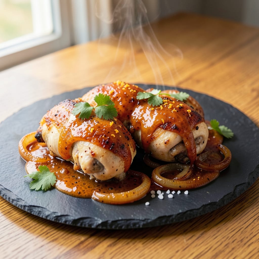 Baked Orange Chicken Thighs Recipe: Glazed Caramelized Crust With Zesty Juice