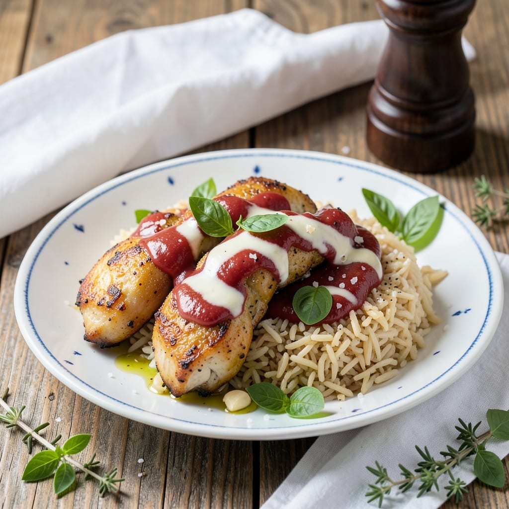 Basil Chicken and Rice Recipe: Herbed Tomato Cream Harmony in One Pan