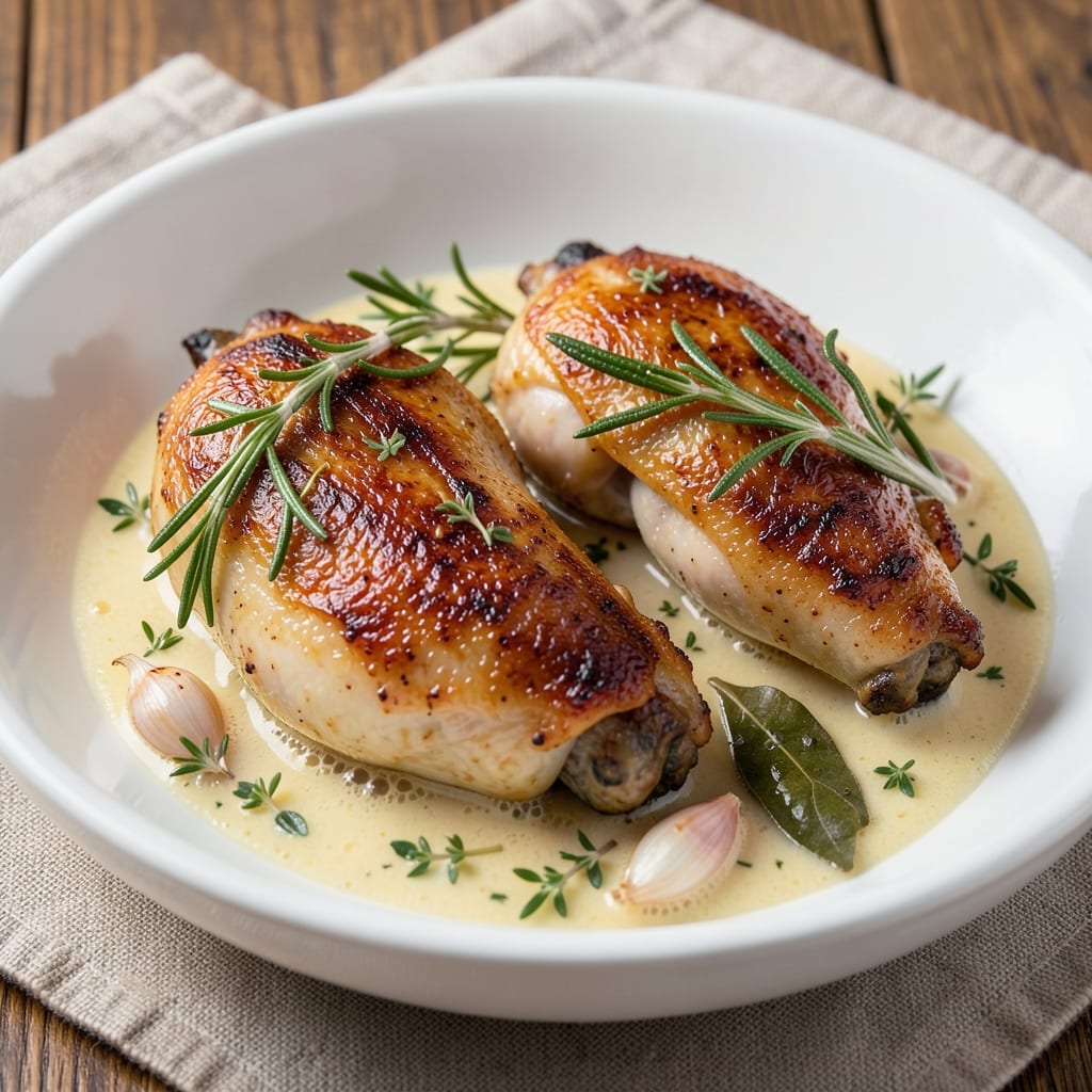Boiled Chicken Thighs Recipe: Herbed Butter Poaching for Juicy Results