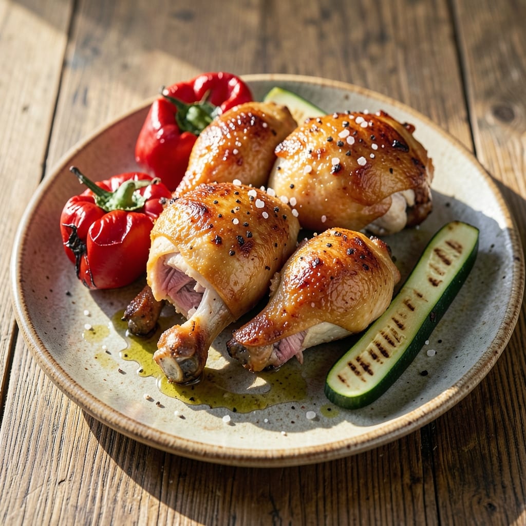 Baked Chicken Legs With Vegetables Recipe: One-Tray Roast for Crispy Skin and Caramelized Veggies