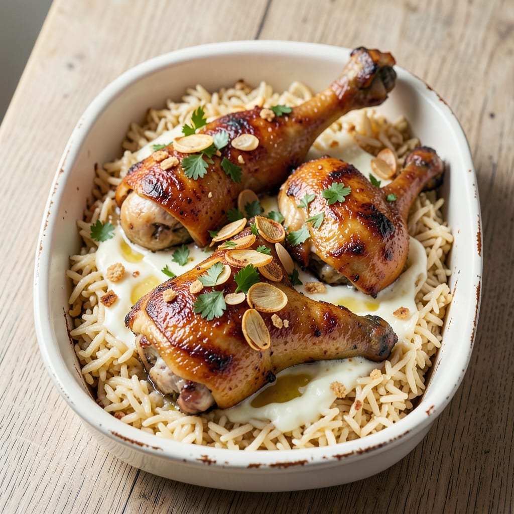 Baked Chicken Legs and Rice Casserole Recipe: Crispy-Topped Comfort in One Dish