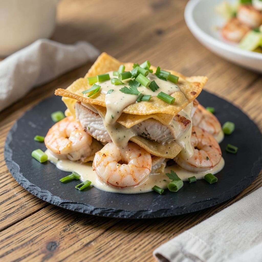 Bang Bang Chicken and Shrimp Copycat Recipe: Crispy Wonton Cups With Creamy Celery Herb Filling