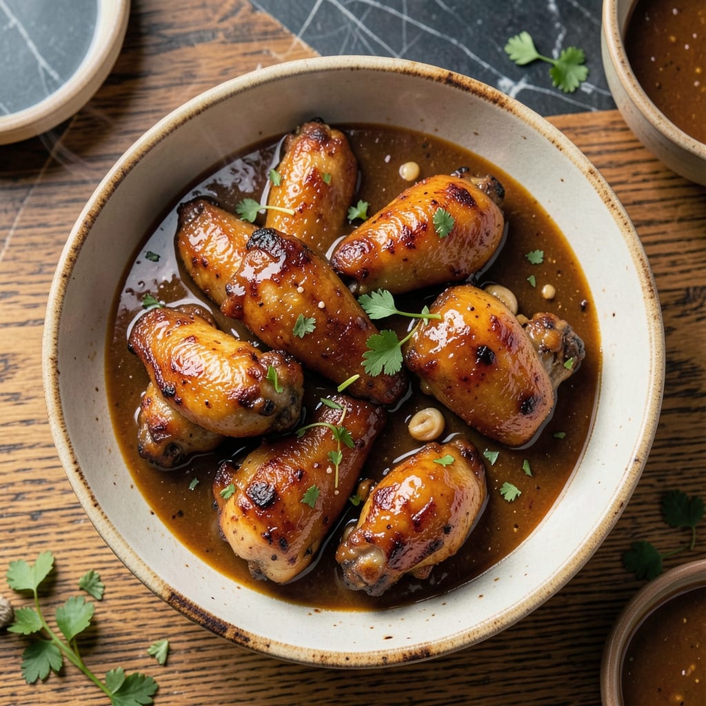 Baked Chicken Wings With Gravy Recipe: Rich Pan Sauce Turned into Silky Dipping Gravy
