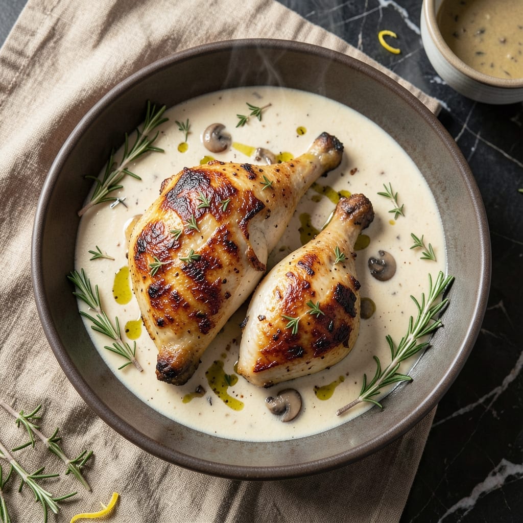 Baked Chicken Thighs With Cream Of Mushroom Soup Recipe: Crispy Skin, Saucy Baked Richness