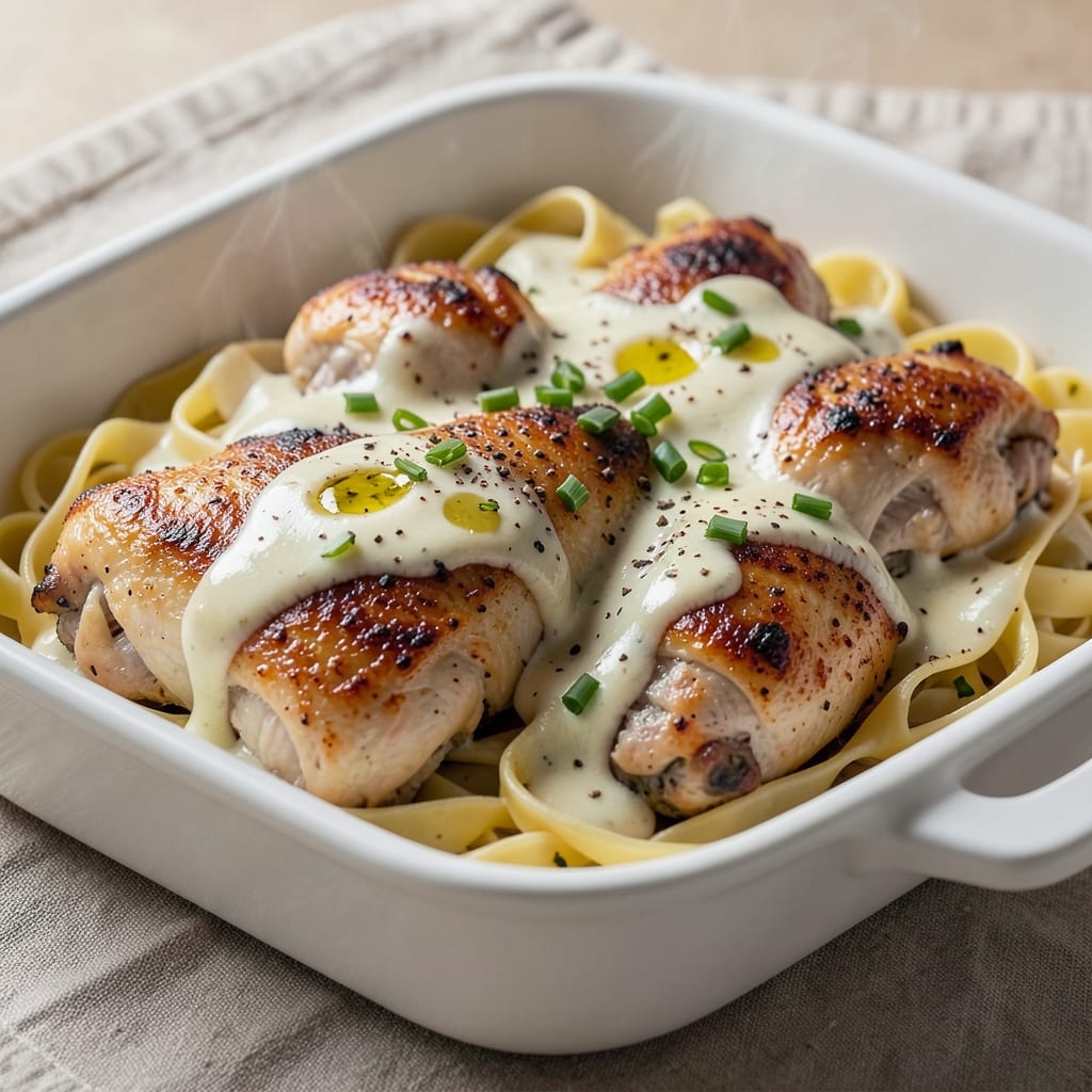 Baked Chicken Pasta Recipe White Sauce: One-Pan Creamy Comfort in 30 Minutes