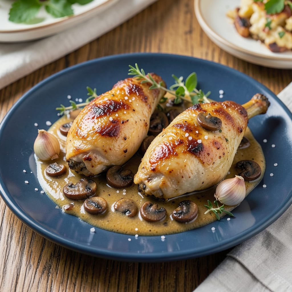 Baked Chicken Thighs With Mushrooms Recipe: Earthy Mushroom Sauce That Clings to Every Bite