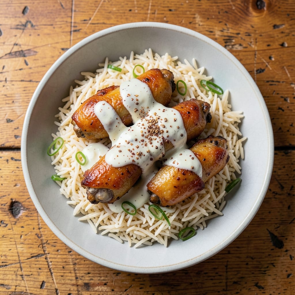 Boiled Chicken Wings and Rice Recipe: Spiced Yogurt Poached Wings With Fragrant Herb Rice