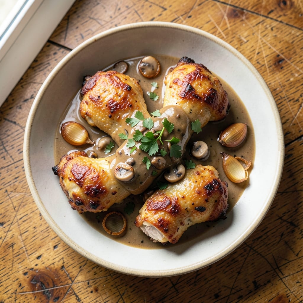 Baked Chicken Drumsticks with Cream of Mushroom Soup Recipe: Crispy Bites in Creamy Sauce