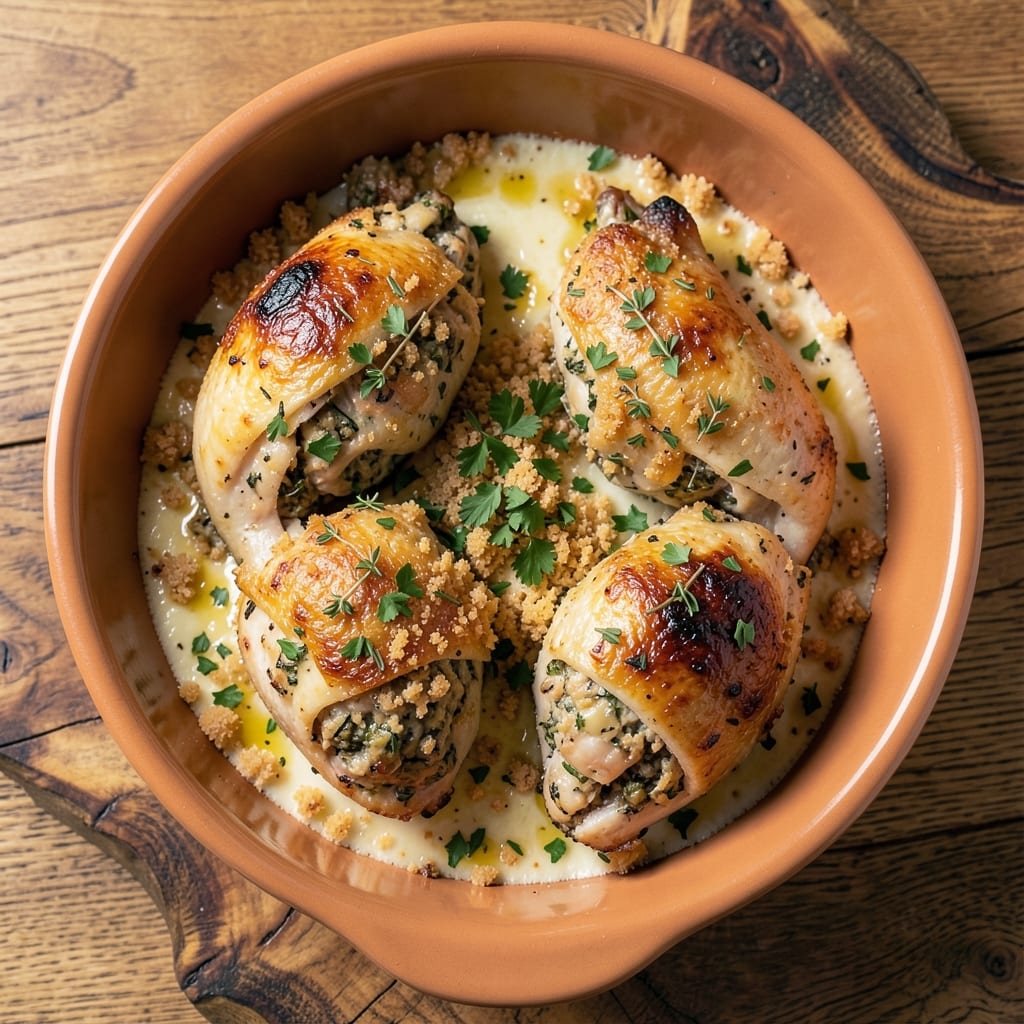 Baked Stuffed Chicken Thighs Recipe: Herb-Infused Crispy Skin and Juicy Centers