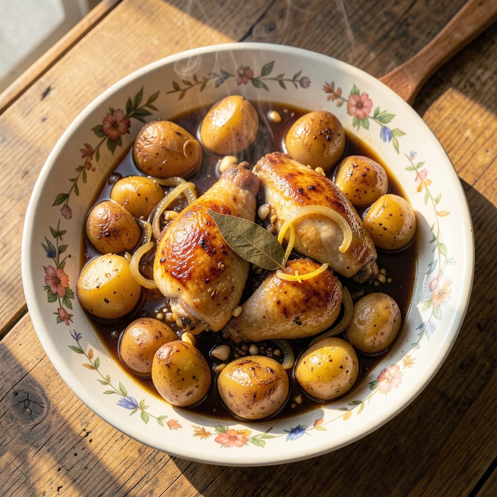 Authentic Filipino Chicken Adobo Recipe With Potatoes: Vinegar-Braised Tender Meat and Potatoes