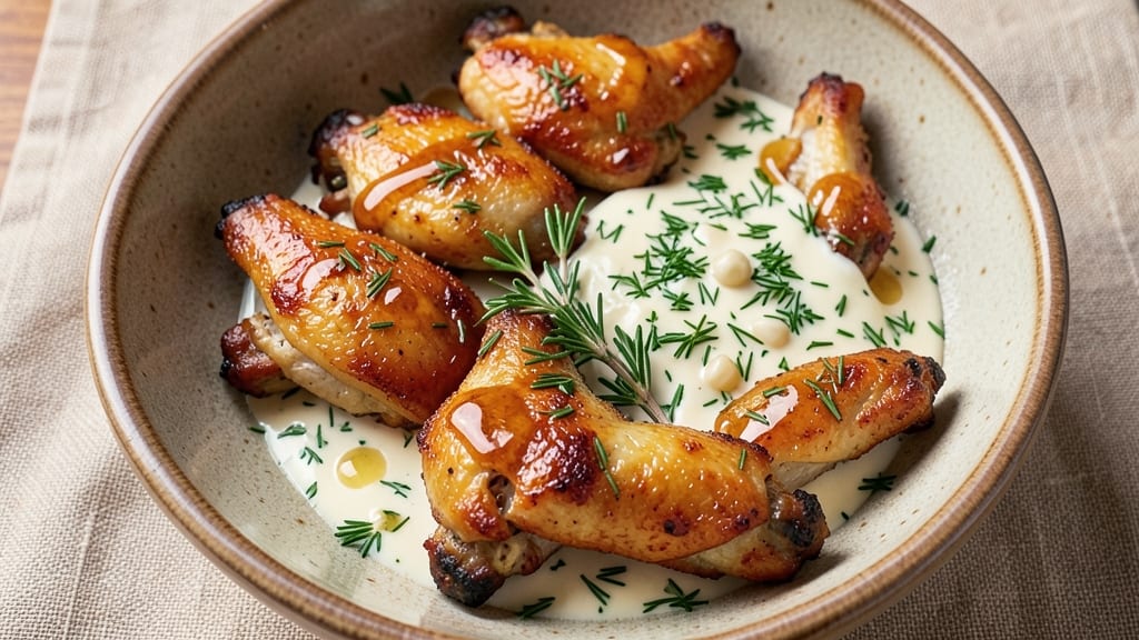 Boiled Chicken Wings Recipe: Herby White Sauce Soak for Juicy, Tender Bites