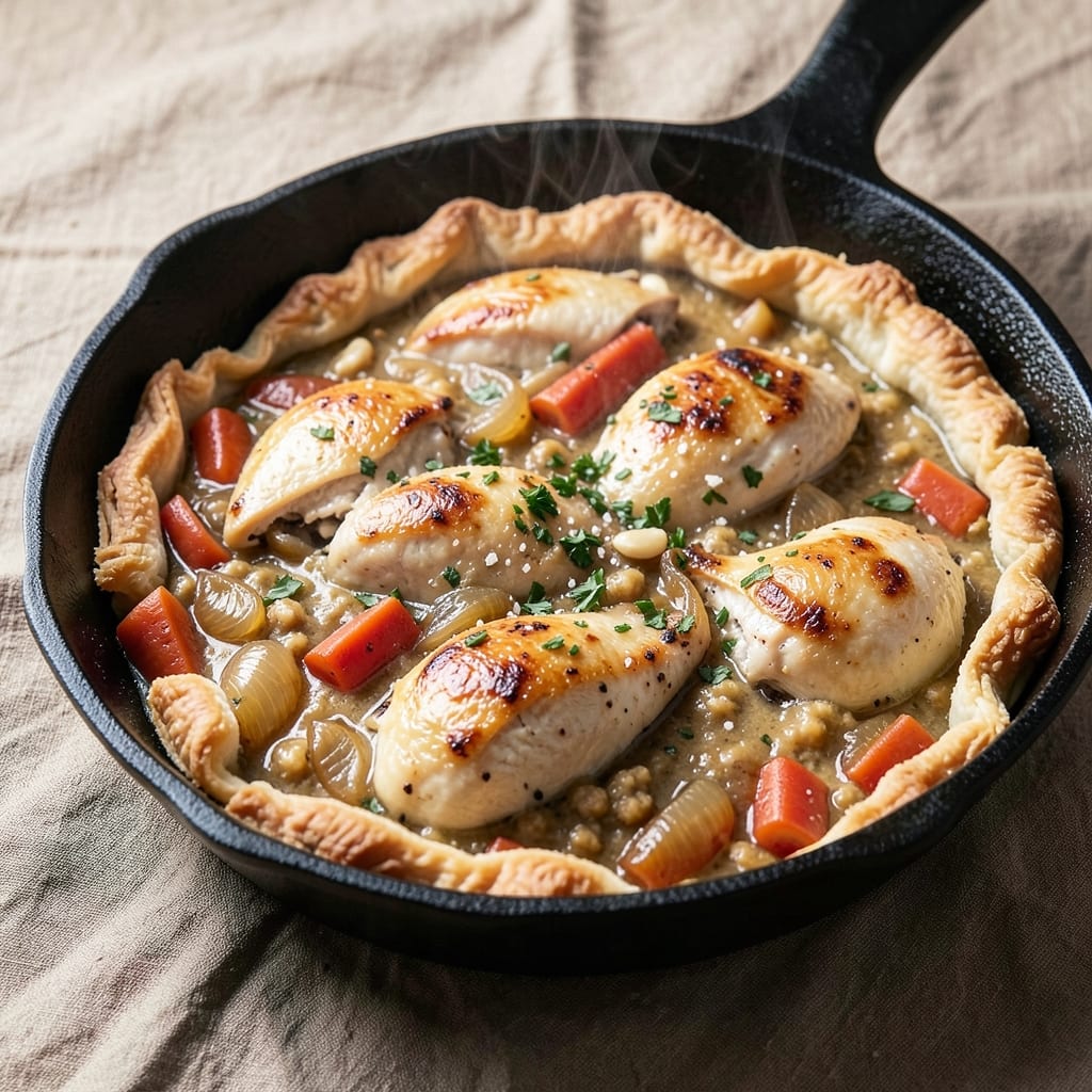 America's Test Kitchen Cast Iron Chicken Pot Pie Recipe: Crispy Top, Silky Filling, Foolproof Timing