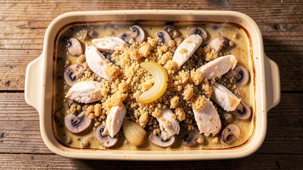 Campbell's Cream of Mushroom Chicken Casserole Recipe: One-Pot Creamy Crunch with Golden Top
