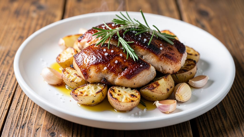 Chicken Tenderloin and Potatoes Recipe: Crispy-Skinned Roast With Herbed Butter