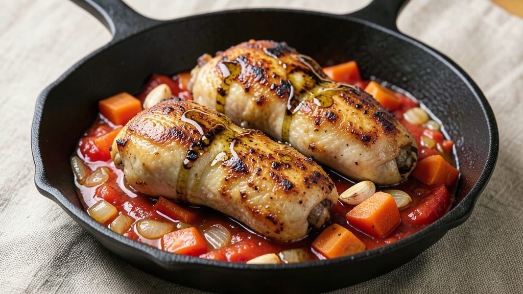 Chicken Thighs With Canned Tomatoes Recipe: Smoky Garlic Braise That Deepens in Flavor