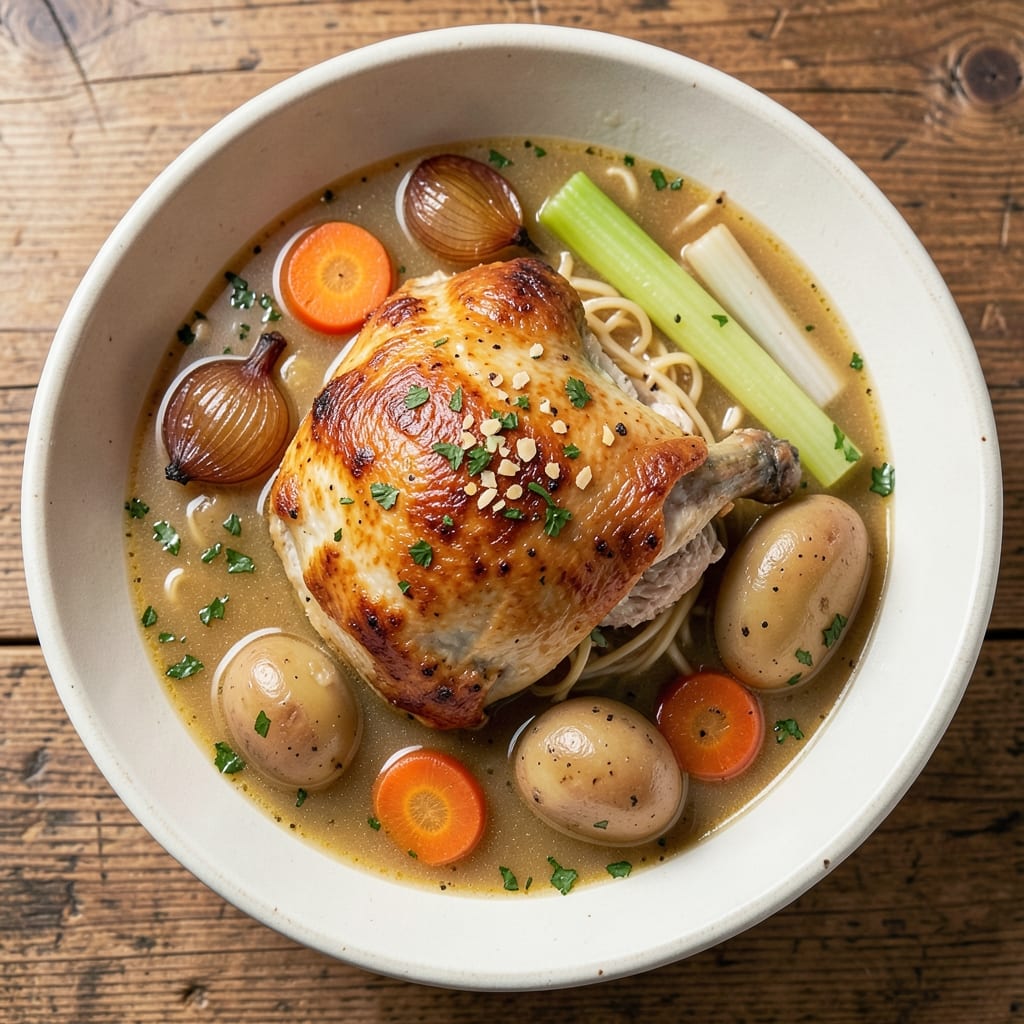 Best Slow Cooker Rotisserie Chicken Soup Recipe: Shredded Tender Meat and Flavorful Broth
