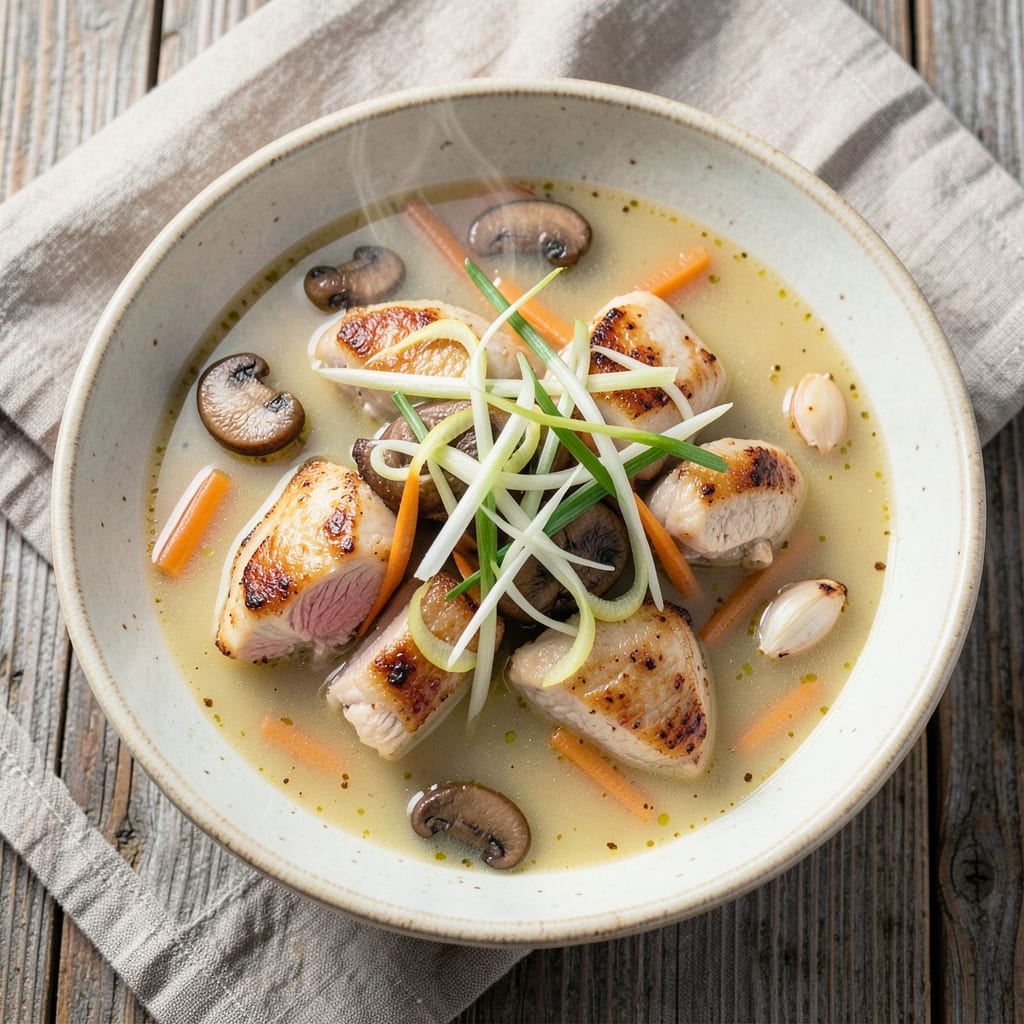 Baby Chicken Soup Recipe: Fragrant Ginger-Shiitake Comfort in One Pot