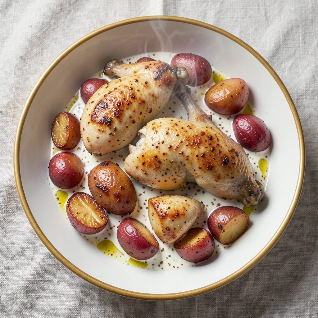 Arabic Chicken and Potatoes Recipe: Spiced Yogurt-Marinated One-Pan Wonder