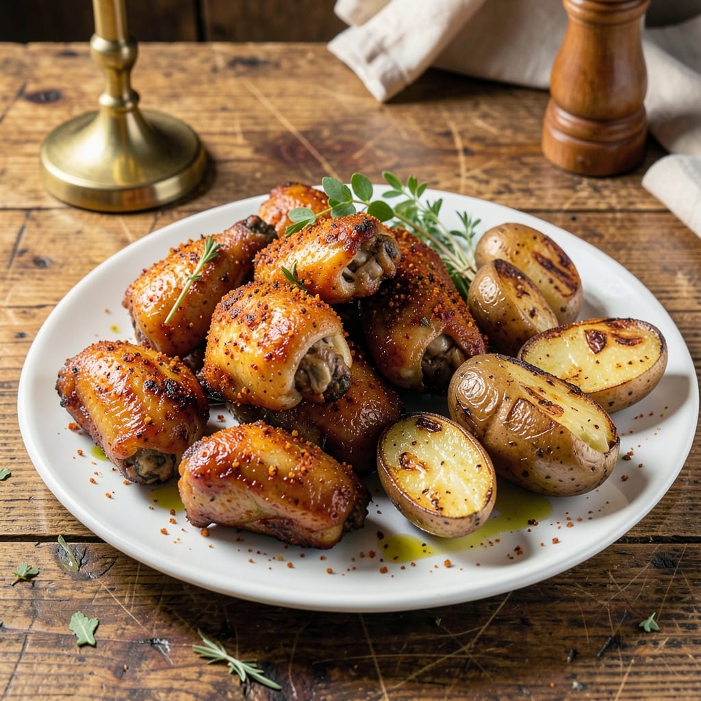 Baked Chicken Wings and Potatoes Recipe: Crispy Skin, Juicy Meat in One Pan