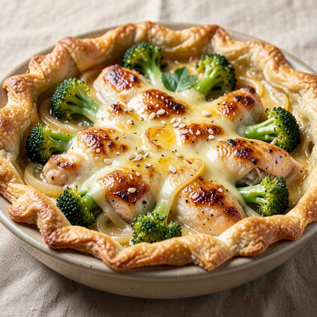 Bonappeteach Broccoli Cheddar Chicken Pot Pie Recipe: Flaky Crust Hugs Savory Filling