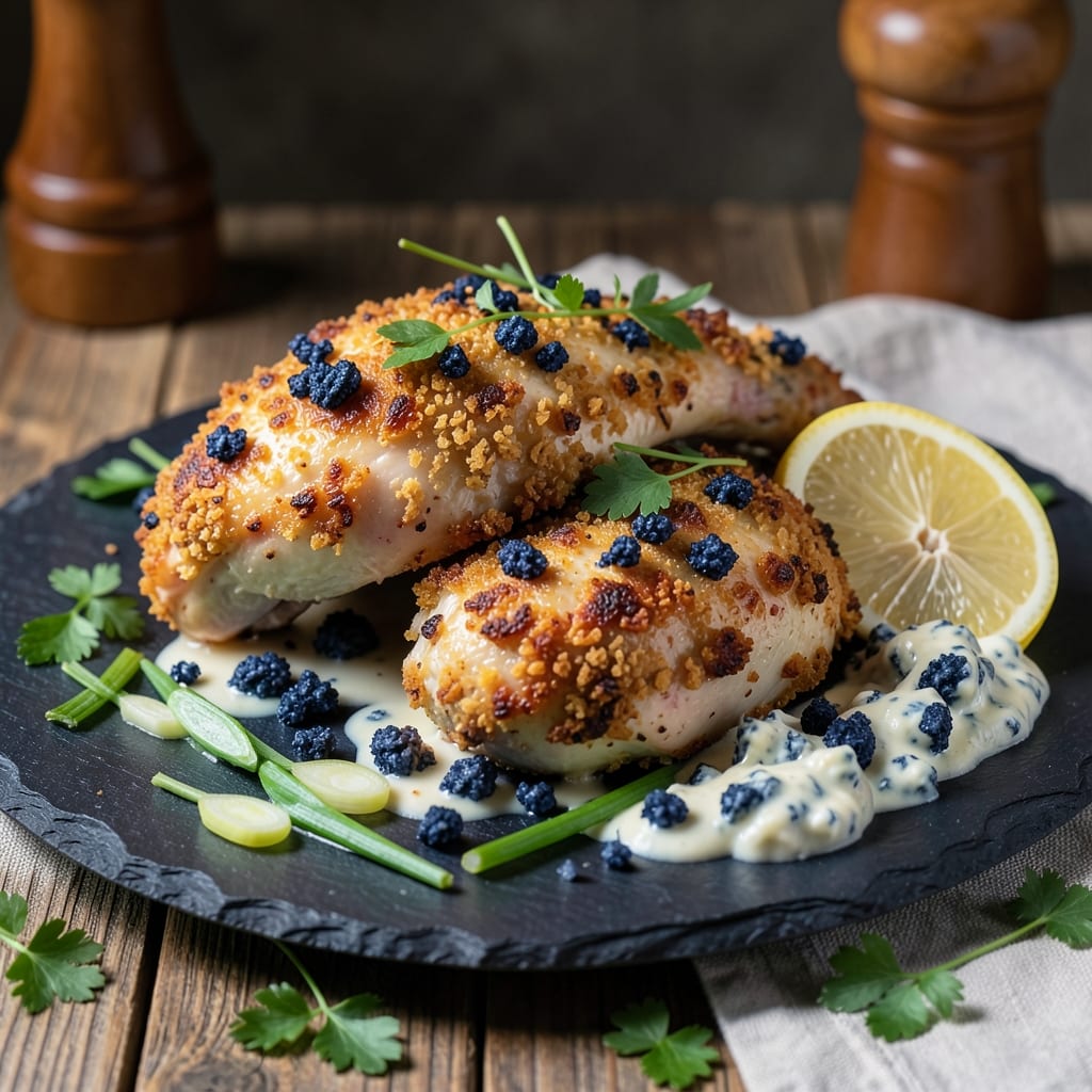 Baked Blue Cheese Chicken Recipe: Crispy Crust With Melty Cheese Rivers