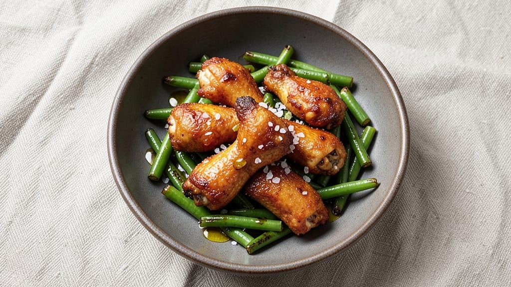 Gordon Ramsay Chicken Wings and Green Beans Recipe: Crispy Wings With Garlicky Green Beans in 30 Minutes