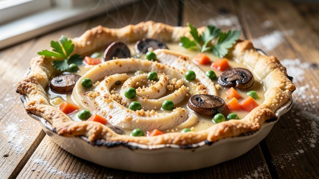Grandma's Chicken Pot Pie Recipe: Flaky Pastry Crown Over Creamy Mushroom Filling