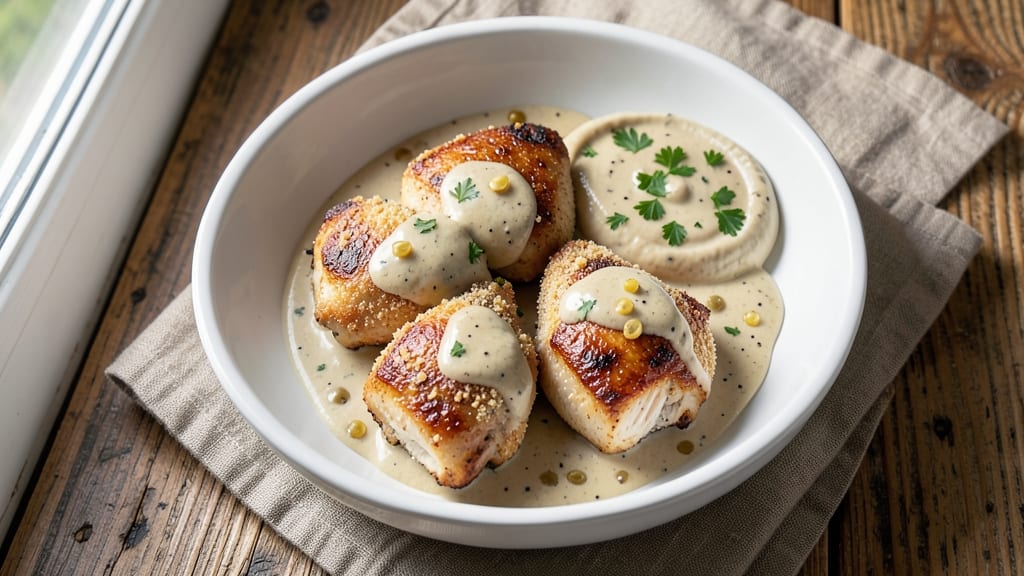 Hidden Valley Ranch Chicken Recipe: Crispy Baked Crust Over Creamy Mushroom Gravy